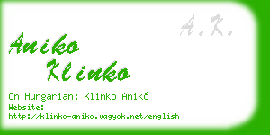 aniko klinko business card